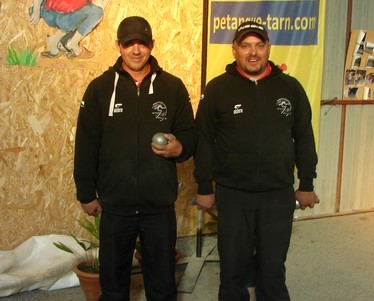 Vainqueurs Joseph BRUN et Christophe RIOU du club de la Pétanque Graulhètoise